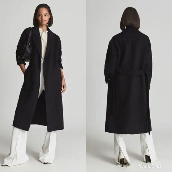 REVOLVE REISS Olive Wool-blend Coat in Black Size 4 - Picture 1 of 12